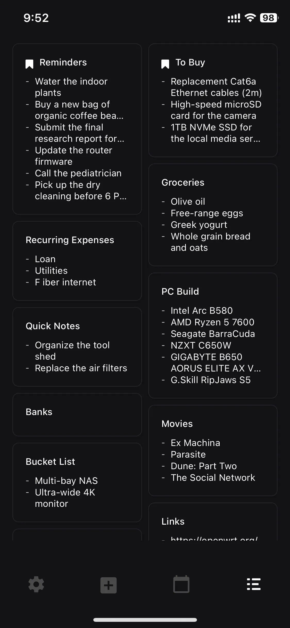 Dark Mode Screen